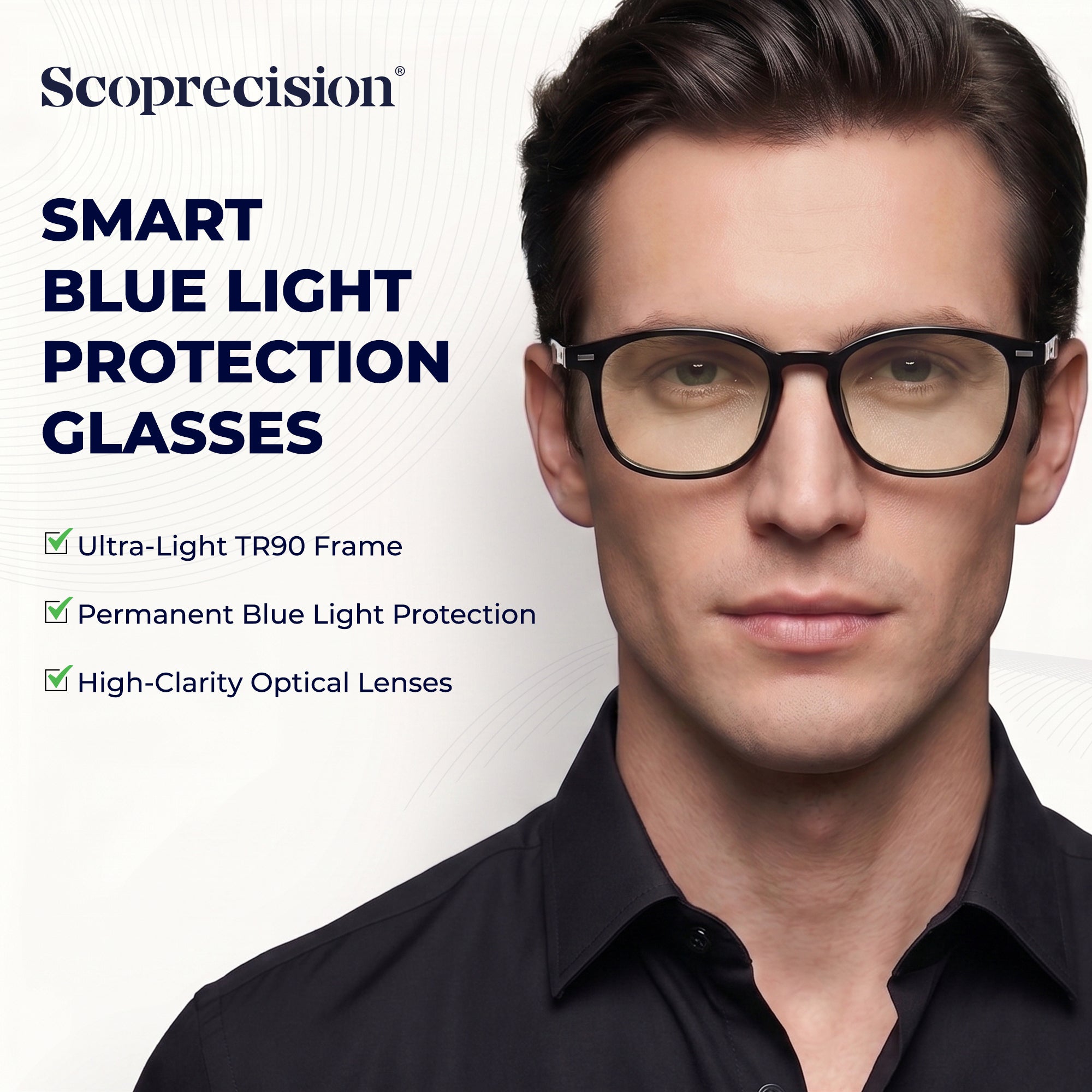 Smart Blue Light Protective Glasses Black
