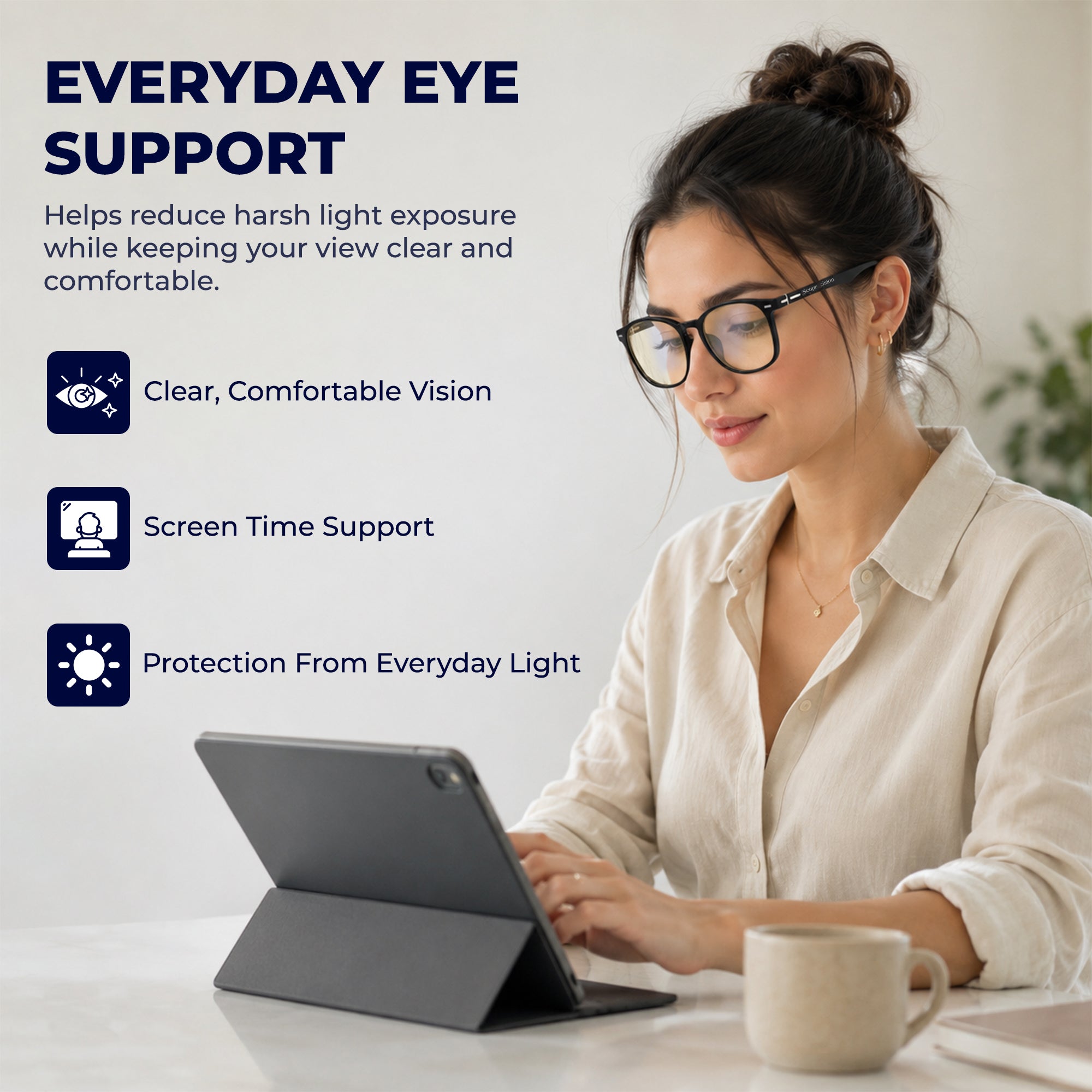 Smart Blue Light Protective Glasses Black